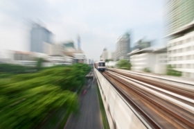 train at speed blur